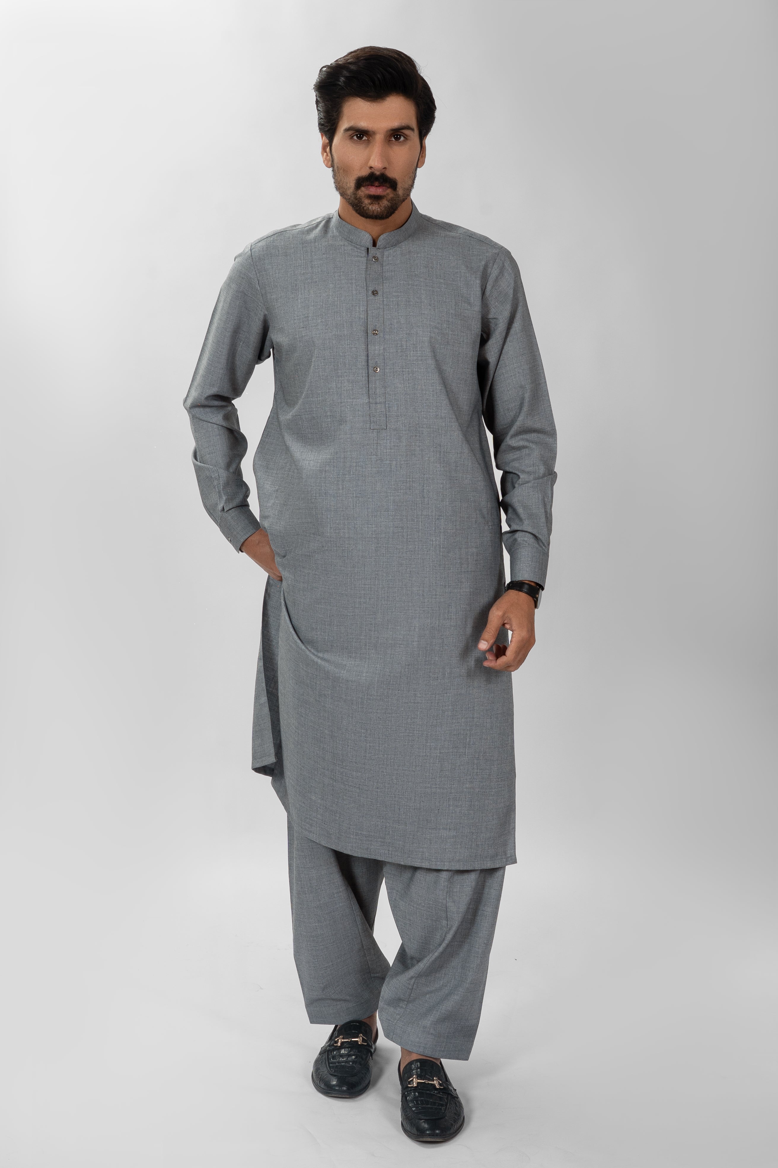 GREY BLENDED SHALWAR KAMEEZ