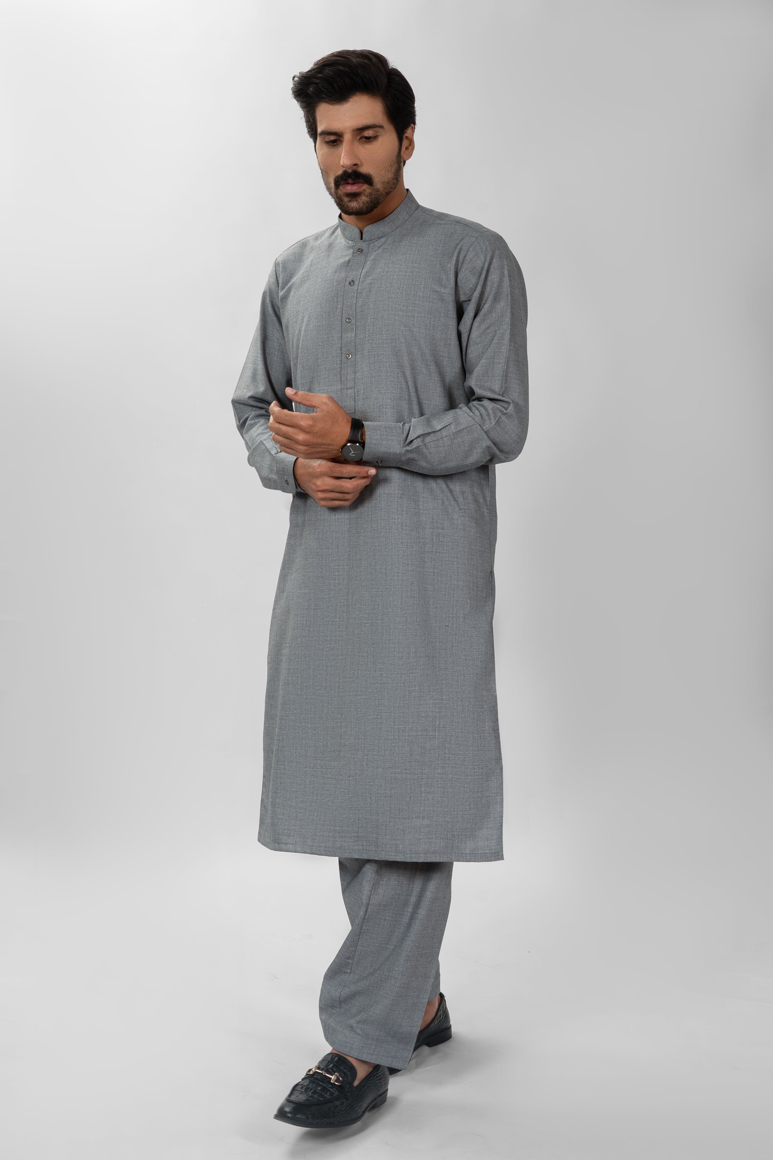 GREY BLENDED SHALWAR KAMEEZ