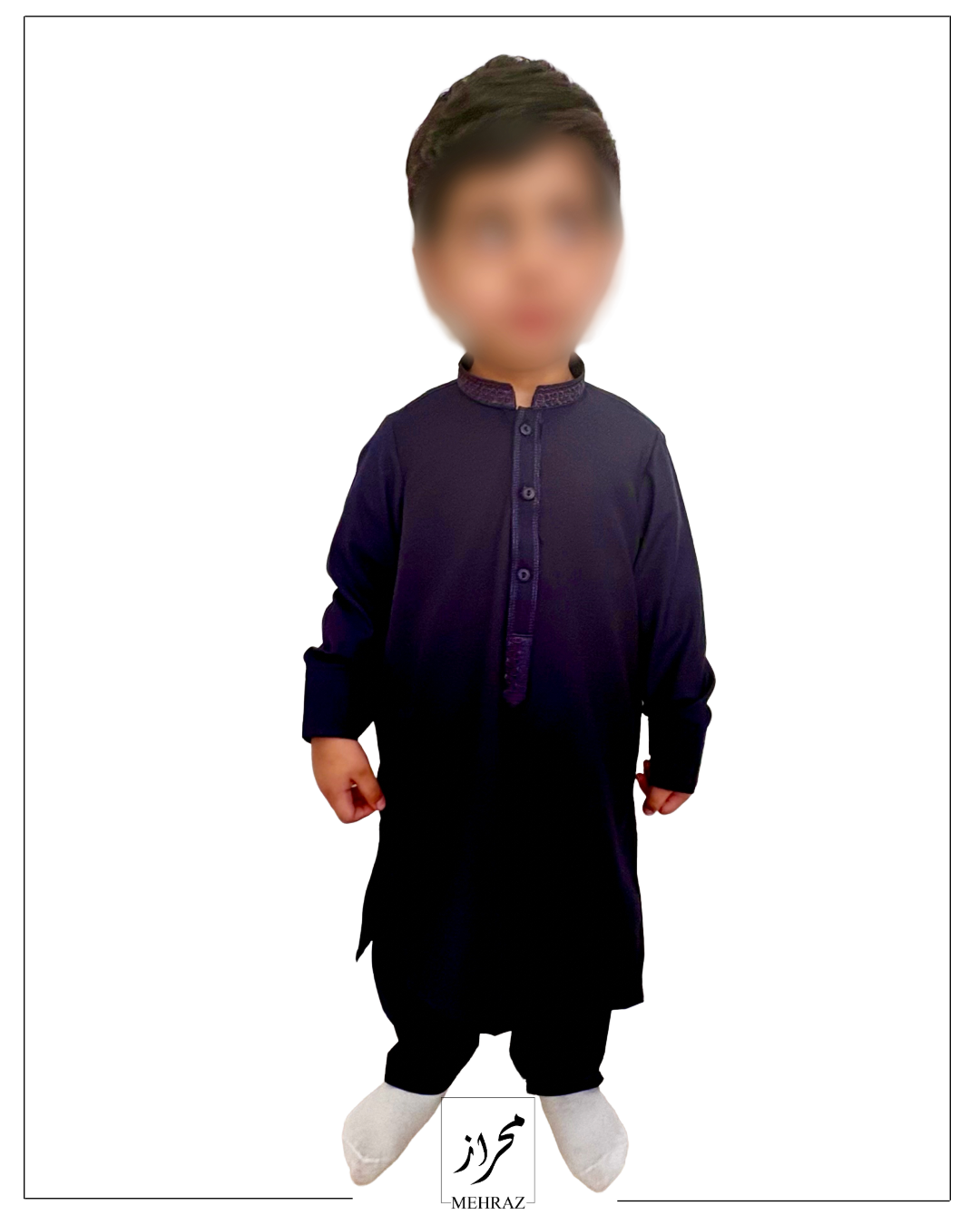 BOYS BLENDED NAVY SHALWAR KAMEEZ