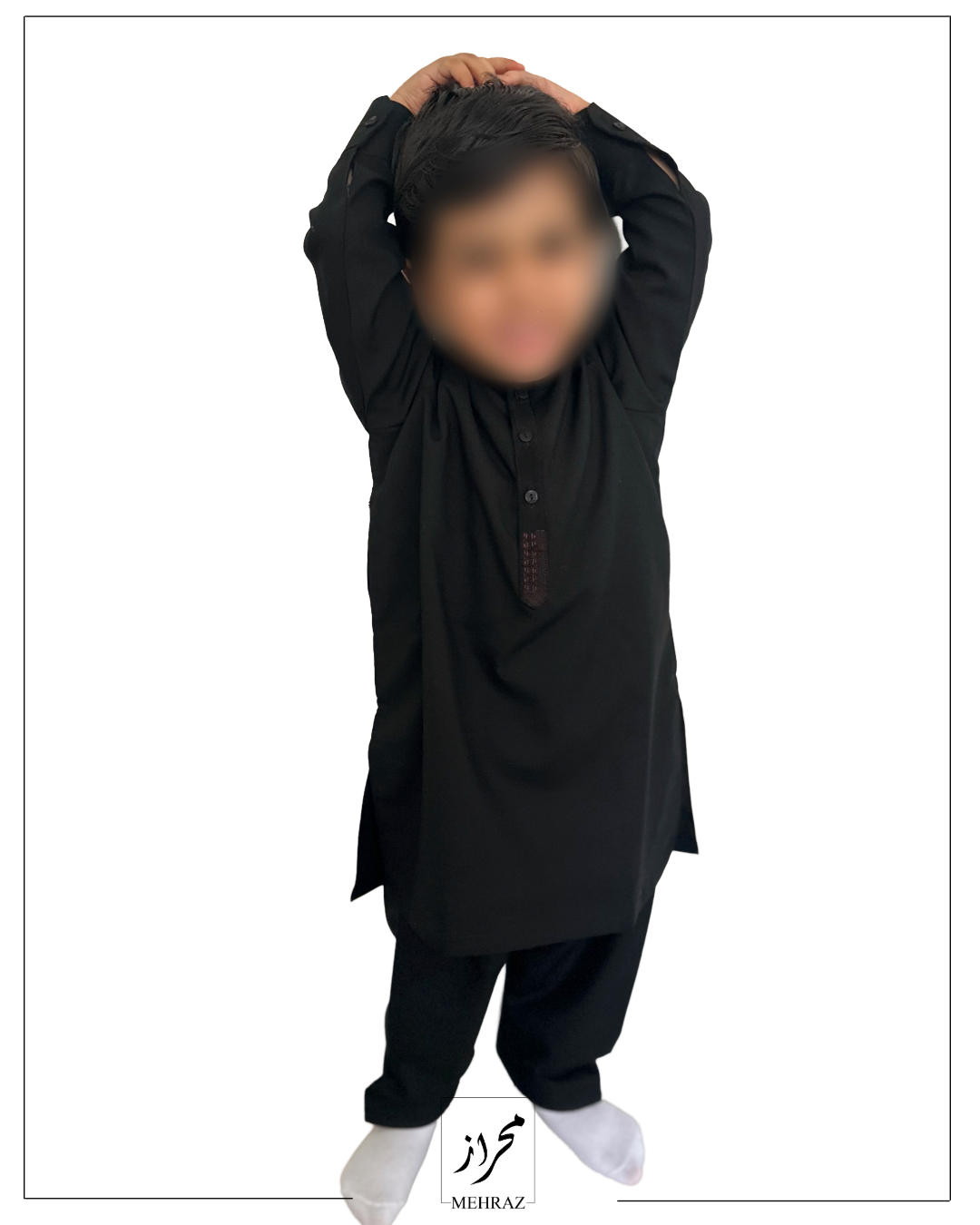 BOYS BLENDED BLACK SHALWAR KAMEEZ