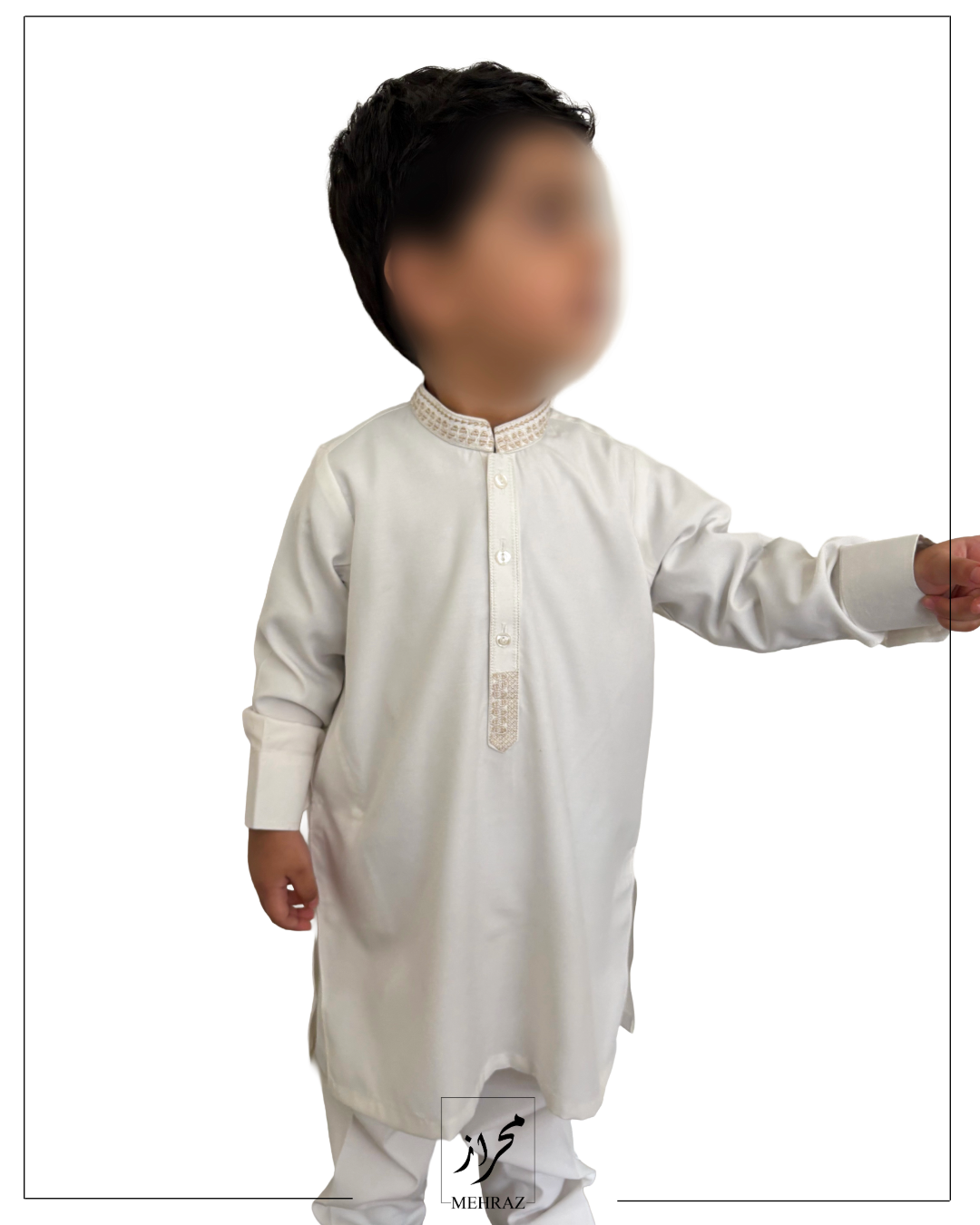 BOYS BLENDED WHITE SHALWAR KAMEEZ