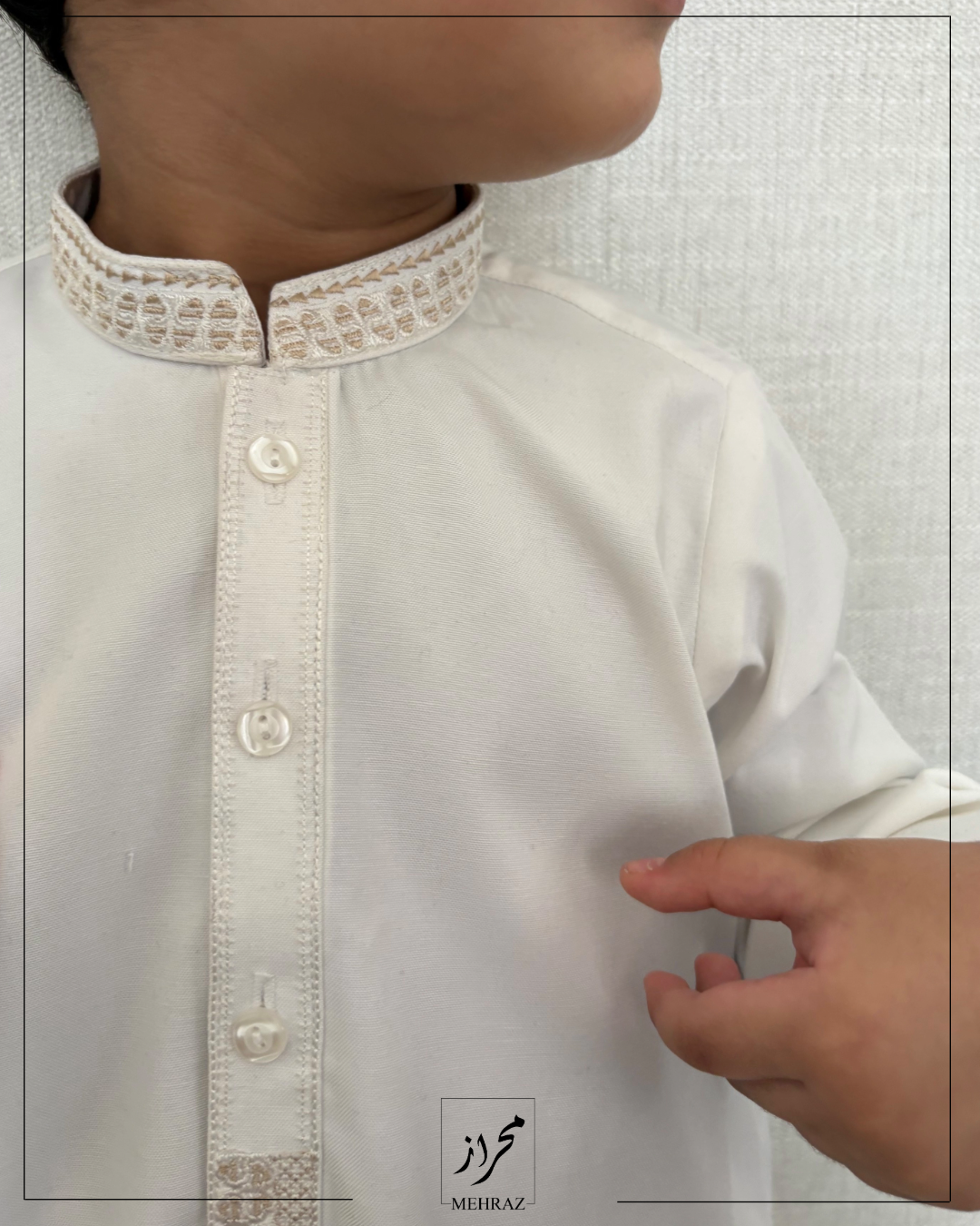 BOYS BLENDED WHITE SHALWAR KAMEEZ