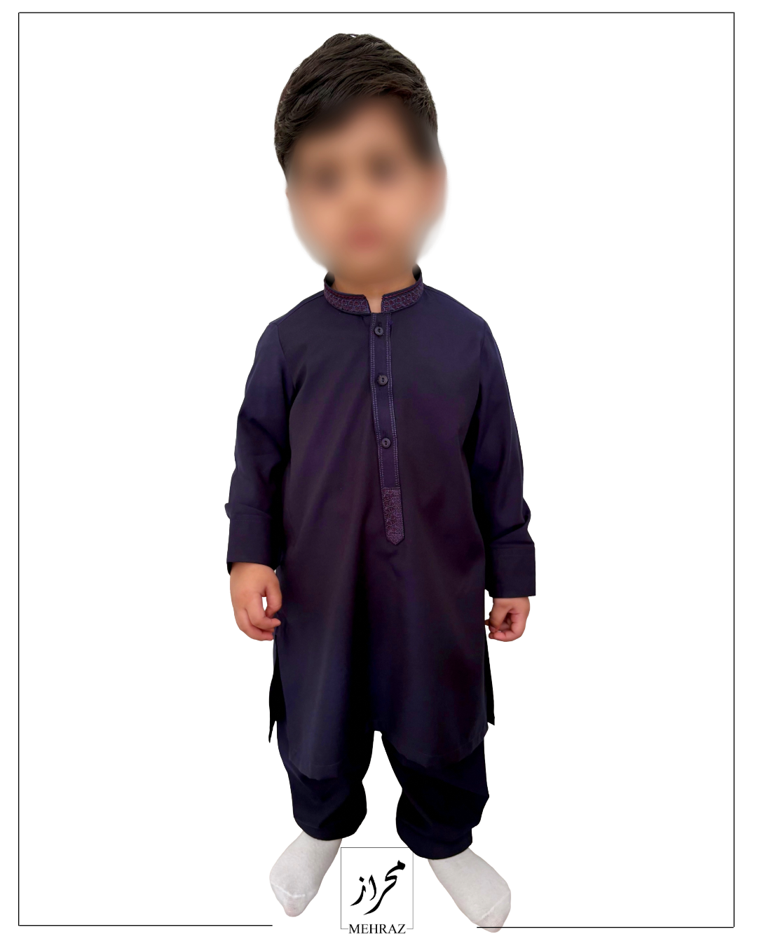 BOYS BLENDED NAVY SHALWAR KAMEEZ