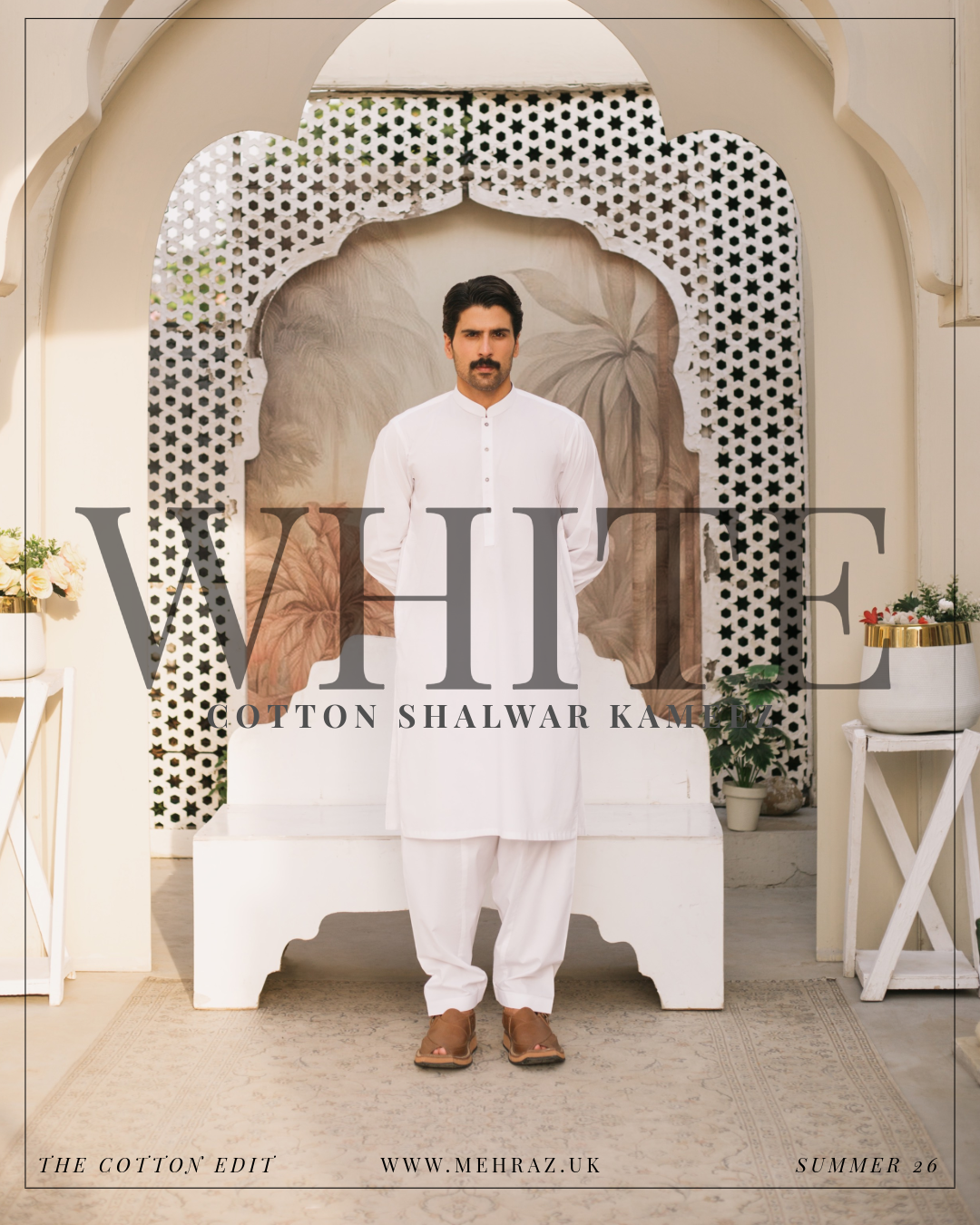 WHITE COTTON SHALWAR KAMEEZ
