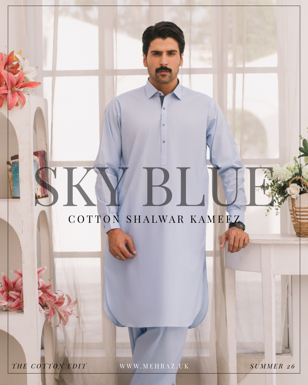 SKY BLUE COTTON SHALWAR KAMEEZ