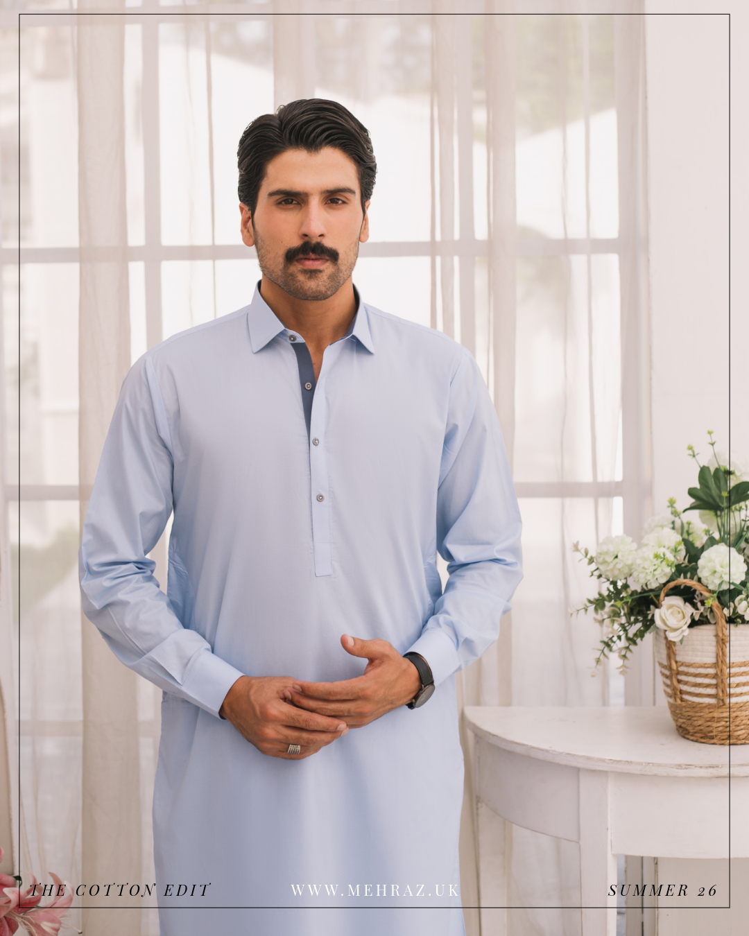 SKY BLUE COTTON SHALWAR KAMEEZ