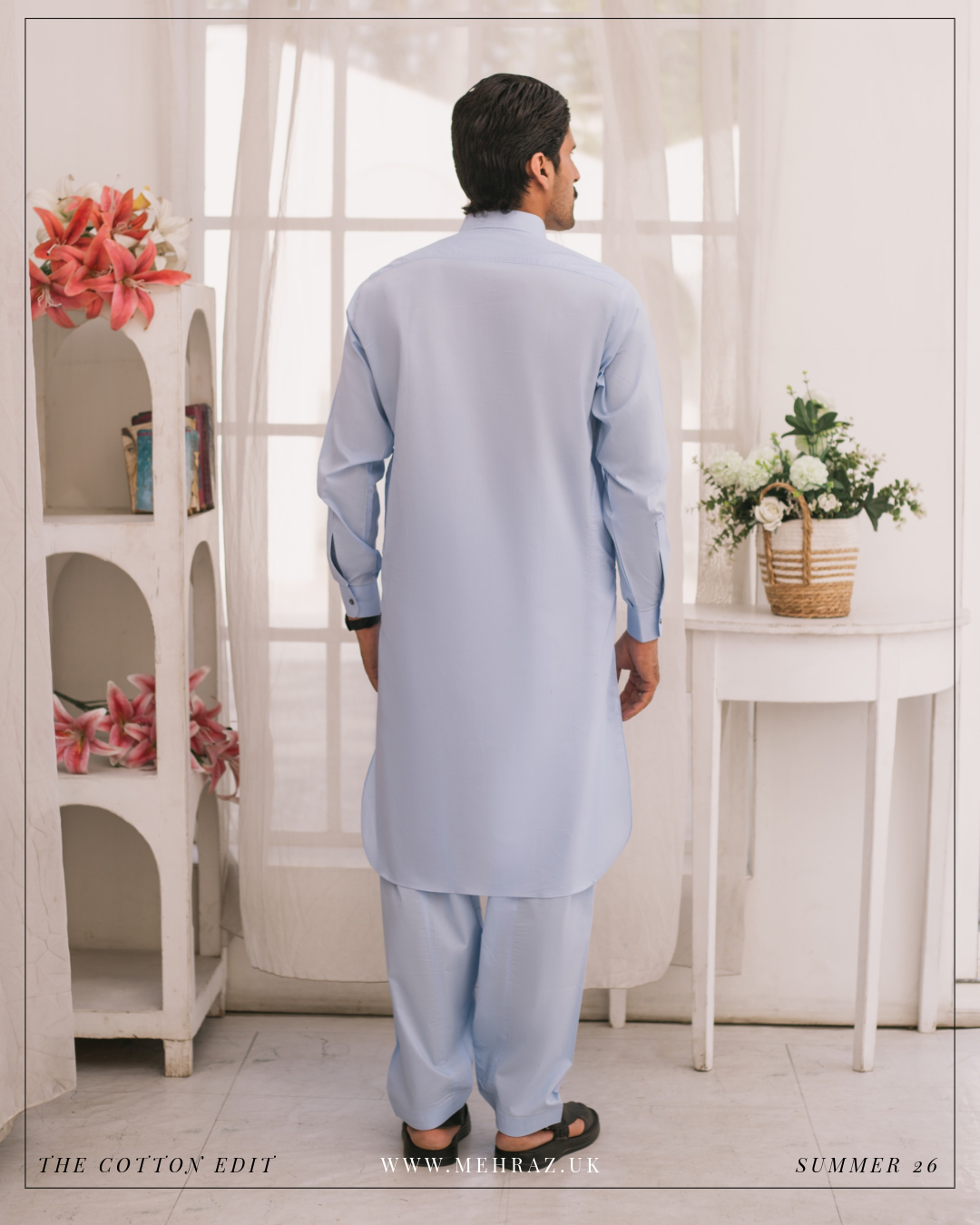 SKY BLUE COTTON SHALWAR KAMEEZ