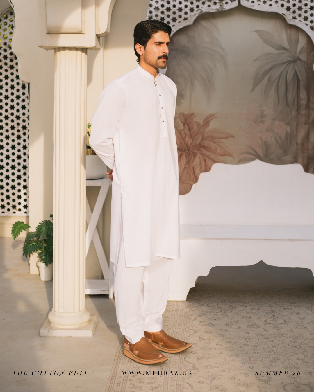WHITE COTTON SHALWAR KAMEEZ