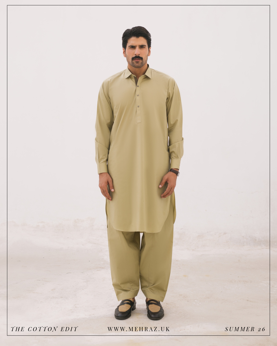 OLIVE COTTON SHALWAR KAMEEZ